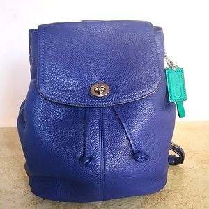 Coach French Blue Pebble Park Backpack Purse